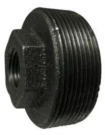 Midland Metal 65527 Reducer Hex Bushing, 2 in MPT x 1/2 in FPT, Iron, Black Limited Time