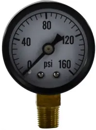 One Day Deal Midland Metal 80506 Pneumatic Pressure Gauge, 1-1/2 in Dial, 0 to 200 psi Measuring Range, 1/8 in Connection