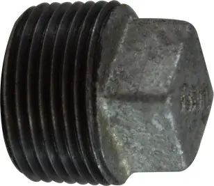 Low Price Midland Metal 64655 Cored Square Head Plug, 1 in MPT, Iron, Galvanized