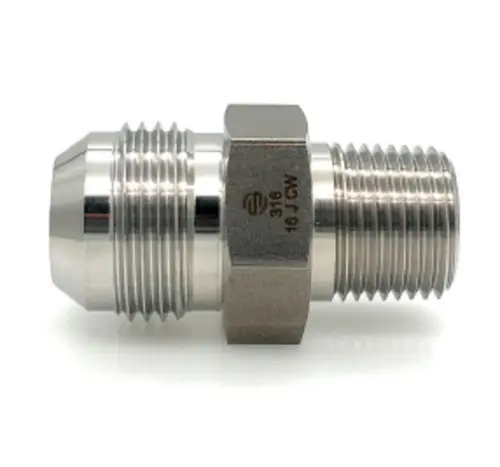 Stainless Adapters SS2404-08-12 Pipe Adapter, 1/2 in 37 deg JIC Male Flared x 3/4 in MNPT, Stainless Steel Buy Online