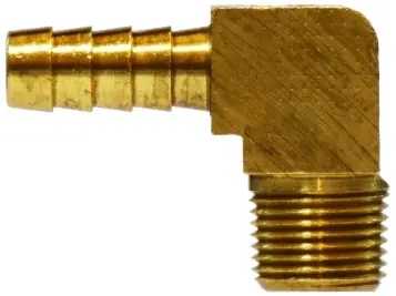 Midland Metal 32314B 90 deg Barstock Elbow, 3/4 in Hose Barbed x 3/4 in Male BSPT, Brass Same Day Shipping