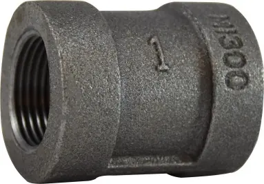 Genuine Midland Metal 69418 Pipe Coupling, 2 in FPT x 2 in FPT, Iron, Black, XH Schedule, 300 lb