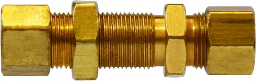 Deal Midland Metal 18091 Bulkhead Union, 1/2 in Compression x 1/2 in Compression, Brass