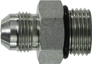 Same Day Shipping Midland Metal 640012 Straight Connector, 3/4 in 37 deg JIC Male Flared x 3/4 in Male ORB, Steel
