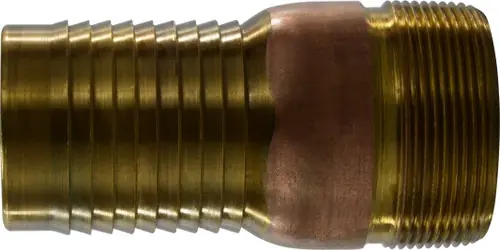 Professional Grade Midland Metal 973606 Combination King Nipple, 2-1/2 in Hose Barbed x 2-1/2 in MPT, Brass