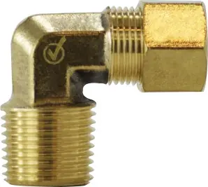 Same Day Shipping Midland Metal 18238BLF 90 deg Barstock Elbow, 1/2 in Compression x 1/2 in MIP, Brass