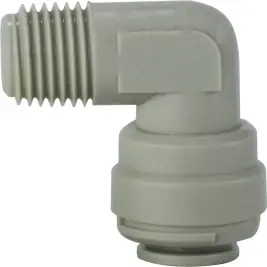 Midland Metal 20070P 90 deg Fixed Elbow, 1/4 in Push-In Tube x 1/4 in MNPTF, Plastic Save Now