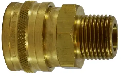 Midland Metal ST Series 28669 High Flow Coupler, 3/4 in MPT, Brass Professional Grade