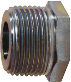 Limited Offer Midland Metal 66500 Reducer Hex Bushing, 1/4 in MPT x 1/8 in FPT, Steel, Zinc-Plated