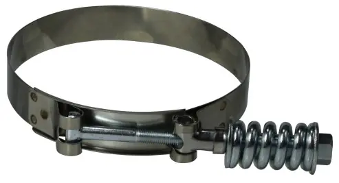 Top Rated Midland Metal 844263 Spring Loaded T-Bolt Hose Clamp, 2.63 in Minimum Clamp Diameter, 300 Stainless Steel, 3/4 in W