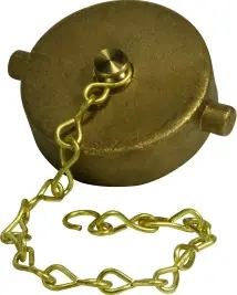 Holiday Sale Midland Metal 444062 Fire Hose Cap with Chain, 2-1/2 in NST x 2-1/2 in, Brass