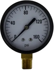 Direct From Factory Midland Metal 80032 Pneumatic Pressure Gauge, 2-1/2 in Dial, 0 to 30 psi Measuring Range, 1/4 in Connection