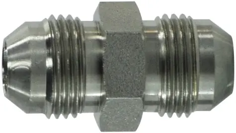 Midland Metal 240364 Tube Union, 3/8 in Male 37 deg JIC Flared x 1/4 in MJIC, Steel Brand New