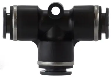 Authentic Midland Metal 640600C Union Tee, 3/8 in Push-In Tube x 3/8 in Push-In Tube x 3/8 in Push-In Tube, Composite