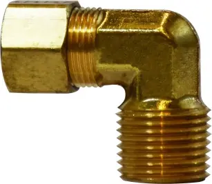 Midland Metal 18239 90 deg Elbow, 1/2 in Tube OD x 3/4 in Male NPTF, Brass Genuine