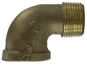 Get Yours Midland Metal 44168LF 90 deg Street Elbow, 2 in FPT x 2 in MPT, Bronze