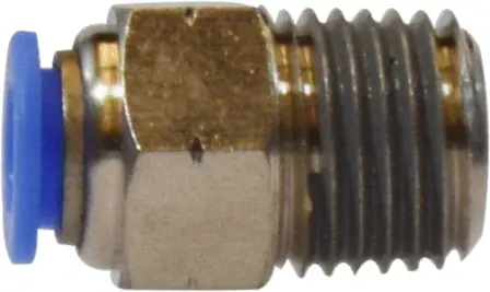 Shop Now Midland Metal 20531C Swivel Branch Tee, 5/16 in Push-In Tube x 1/4 in MIP x 5/16 in Push-In Tube, Composite