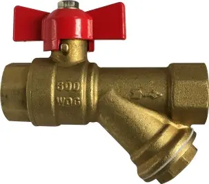 Midland Metal 947134 Ball Valve with Y-Strainer, Stamped Stainless Steel Screen, 3/4 in Nominal, Forged Brass Body Top Rated