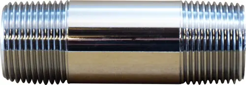 Midland Metal 41043 Pipe Nipple, 3/8 in MPT x 3/8 in MPT, 2-1/2 in, Brass, Chrome-Plated Flash Sale