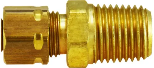 Clearance Midland Metal 26195 Adapter with 26007 Sleeve Nut, 1/2 in Tube OD x 1/2 in Male NPTF, Brass