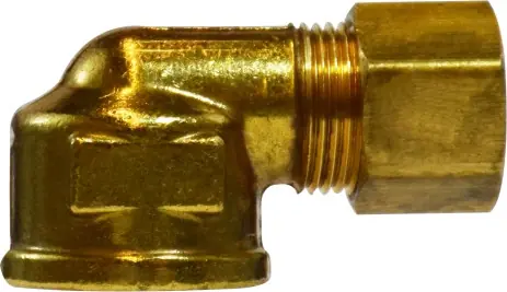 Secure Checkout Midland Metal 18256 90 deg Elbow, 5/16 in Compression x 1/4 in FNPTF, Brass