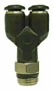 Midland Metal 20822 Universal Swivel Wye, 8 mm Push-In x 3/8 in MPT x 8 mm Push-In, Composite, Nickel-Plated Special Offer