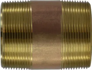 Midland Metal 40165 Seamless Pipe Nipple, 2 in MPT x 2 in MPT, 4-1/2 in, Brass Next Day Delivery