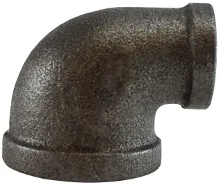 Midland Metal 65131 90 deg Reducing Elbow, 1 in FPT x 3/4 in FPT, Iron, Black, 150 lb Free Returns