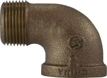 Midland Metal 44162 90 deg Street Elbow, 3/8 in MPT x 3/8 in FPT, Bronze Final Sale