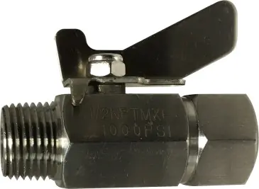 Last Chance Midland Metal 46905SS Miniature Ball Valve, 1/2 in Nominal, MIP x FIP, 1000 psi WOG Pressure