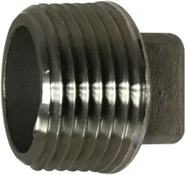 While Supplies Last Midland Metal 62671 Cored Square Head Plug, 1/4 in MPT, Stainless Steel, 150 lb