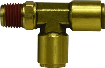 Genuine Midland Metal 710404S Swivel Run Tee, 1/4 in Tube OD x 1/4 in MIP x 1/4 in Tube OD, Brass