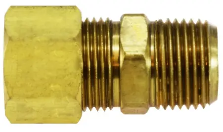 Best Choice Midland Metal 18212 Drilled Through Tank Adapter, 3/8 in Tube OD x 1/2 in Male NPTF, Brass