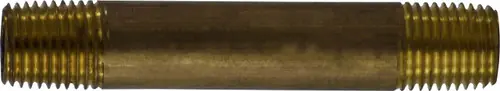 Best Choice Midland Metal 40025 Seamless Pipe Nipple, 1/4 in MPT x 1/4 in MPT, 3-1/2 in, Brass