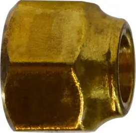 Hassle-Free Returns Midland Metal 10047 Extra Heavy Hex Short Forged Nut, 3/8 in SAE 45 deg Flare, Brass