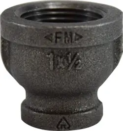 New Arrival Midland Metal 65450 Reducing Coupling, 1-1/2 in FPT x 1-1/4 in FPT, Iron, Black, 150 lb