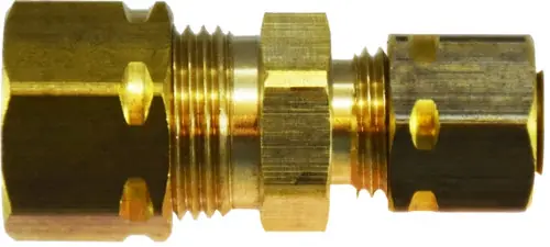Last Chance Midland Metal 26064 Captive Sleeve Union with 26003 Sleeve Nut, 1/4 in Compression x 1/4 in Compression, Brass