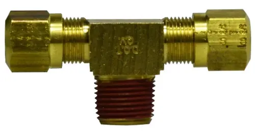 Midland Metal 38136 Branch Tee, 1/4 in Tube OD x 1/4 in Tube OD x 1/8 in Male NPTF, Brass Limited Time