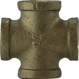 Premium Midland Metal 44391LF Pipe Cross, 1/4 in FPT x 1/4 in FPT x 1/4 in FPT x 1/4 in FPT, Bronze