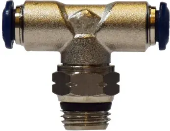 Midland Metal 20107N Swivel Branch Tee, 3/8 in Tube OD x 1/4 in MIP x 3/8 in Tube OD, Brass, Nickel-Plated Buy Today