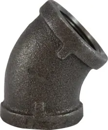 Special Discount Midland Metal 65182 45 deg Elbow, 3/8 in FPT x 3/8 in FPT, Iron, Black, 150 lb