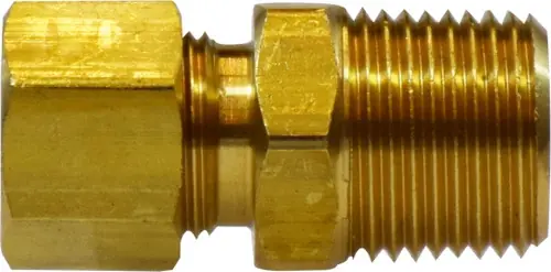 Midland Metal 18190 Adapter, 3/8 in Tube OD x 1/2 in Male NPTF, Brass Genuine