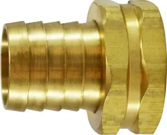 Same Day Shipping Midland Metal 30548 Short Shank Hex Adapter, 1 in Garden Hose Barbed x 1 in FNPSM, Brass