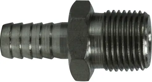 Fan Favorite Midland Metal 34597 Adapter, 1/2 in Hose Barbed x 3/4 in MIP, Stainless Steel