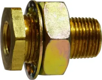 Midland Metal 28346 Bulkhead Connector, 3/8 in FNPTF x 1/2 in MNPTF, Brass Place Order