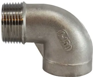 Midland Metal 63171 90 deg Street Elbow, 4 in MNPT x 4 in FNPT, Stainless Steel, 150 lb Premium