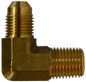 Midland Metal 28781F 90 deg Elbow, 1-1/16 in Male JIC x 1/2 in MIP, Brass One Day Deal