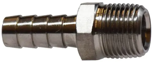 Midland Metal 32015SS Straight Adapter, 1/2 in Hose Barbed x 1/4 in MIP, Stainless Steel Best Seller