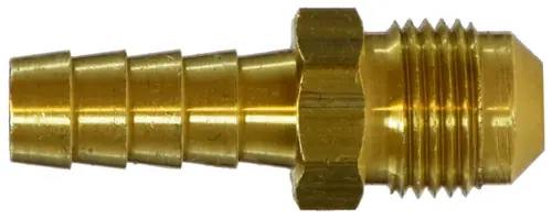 New Release Midland Metal 32086 Adapter, 1/2 in Hose Barbed x 1/2 in Male 45 deg Flared, Brass