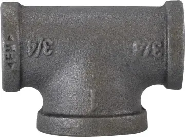 Midland Metal 65280 Bullhead Tee, 1/2 in FPT x 1/2 in FPT x 3/4 in FPT, Iron, Black, 150 lb Trending
